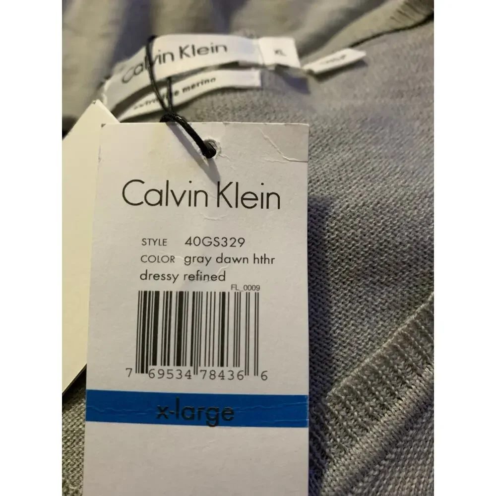 Calvin Klein Men's Extra Fine Merino Wool  Sweater XL